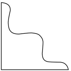 Line graph analysis icon isolated on black background. Concept for digital analysis gadgets.