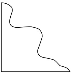 Line graph analysis icon isolated on black background. Concept for digital analysis gadgets.