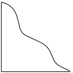 Line graph analysis icon isolated on black background. Concept for digital analysis gadgets.