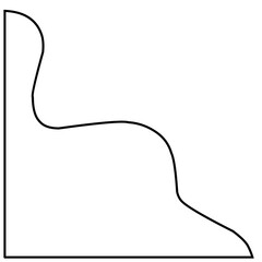 Line graph analysis icon isolated on black background. Concept for digital analysis gadgets.