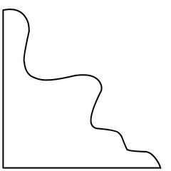 Line graph analysis icon isolated on black background. Concept for digital analysis gadgets.