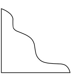 Line graph analysis icon isolated on black background. Concept for digital analysis gadgets.