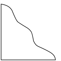 Line graph analysis icon isolated on black background. Concept for digital analysis gadgets.