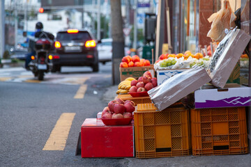 View of the fruits displayed on sale for Korean Thanksgiving Day