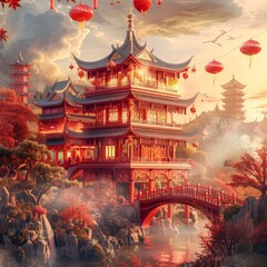 Fototapeta premium Chinese ancient palace