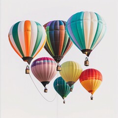 Obraz premium Vibrant Hot Air Balloon Fleet in Flight