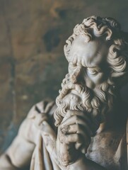 Fototapeta premium Philosopher Statue Embodies Stoic Philosophy