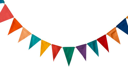 Rainbow banner isolated on white background, birthday party accessories