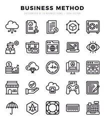 Business Method icons set. Collection of simple Lineal web icons.