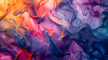 A colorful painting of purple and orange swirls