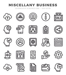 Miscellany Business icons set. Collection of simple Lineal web icons.