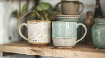 Two ceramic mugs in shades