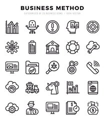 Set of Business Method Icons Lineal icons collection.