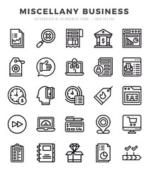 Set of Miscellany Business icons in Lineal style. Lineal Icons symbol collection.
