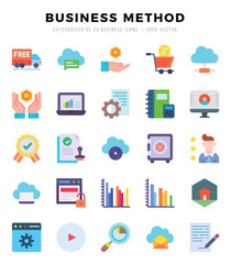 Set of Business Method Icons Flat icons collection.