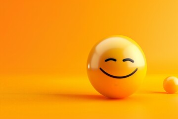Cute high-detailed yellow 3D emoticon for web, vector illustration. Beautiful simple AI generated image in 4K, unique.