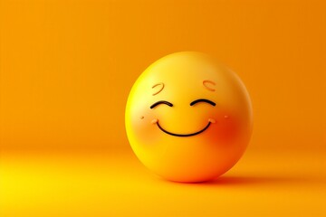 Fototapeta premium Happy smiley face - icon. Beautiful simple AI generated image in 4K, unique.