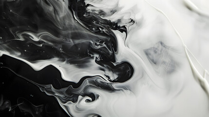 The image is a black and white photo of smoke or steam
