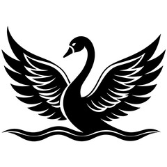 swan vector silhouette illustration