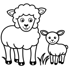 sheep vector silhouette illustration