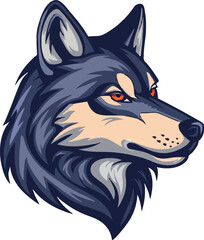 Naklejka premium Wolf head mascot logo flat vector design
