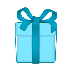 Gift box with bow and ribbons. Isolated on white background