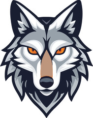 Wolf head mascot logo flat vector design