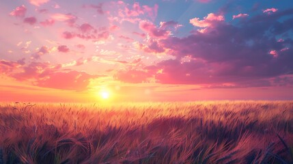 Fototapeta premium Glorious Dawn: A Vibrant Sunrise Over Majestic Peaks, Illuminating the World with Golden Hues - Capturing Nature's Breathtaking Beauty in Every Glorious Ray