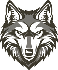 Wolf head mascot logo flat vector design