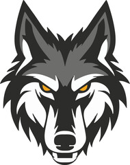 Wolf head mascot logo flat vector design