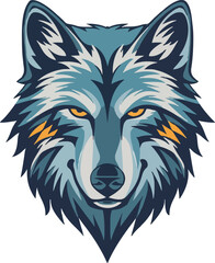 Fototapeta premium Wolf head mascot logo flat vector design