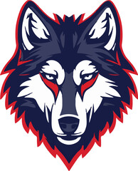 Wolf head mascot logo flat vector design