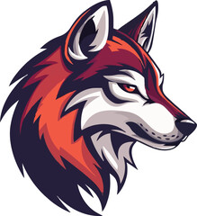 Wolf head mascot logo flat vector design