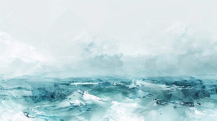 Serene Ocean View with Artistic Overlay
