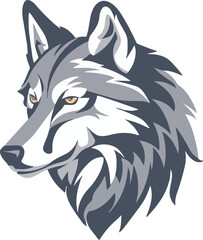 Wolf head mascot logo flat vector design