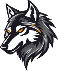 Wolf head mascot logo flat vector design