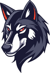 Wolf head mascot logo flat vector design