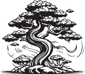 Bonsai Tree Vector Illustration