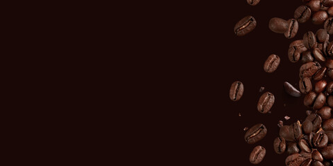 Obraz premium Kaffee- Banner- braun