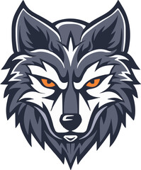 Wolf head mascot logo flat vector design