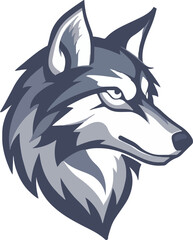 Wolf head mascot logo flat vector design