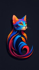 Icon cat on vector