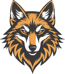 Wolf head mascot logo flat vector design