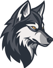 Wolf head mascot logo flat vector design