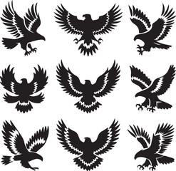 Eagle Silhouette Vector Set