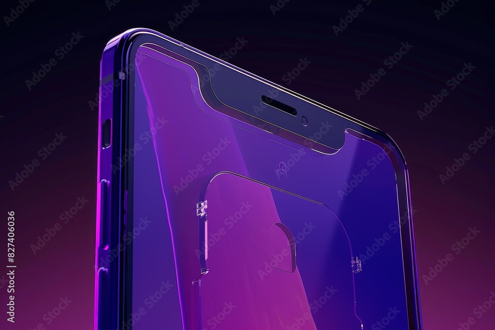 Aufkleber digital illustration of a secure smartphone with a shield icon, representing mobile security and dat