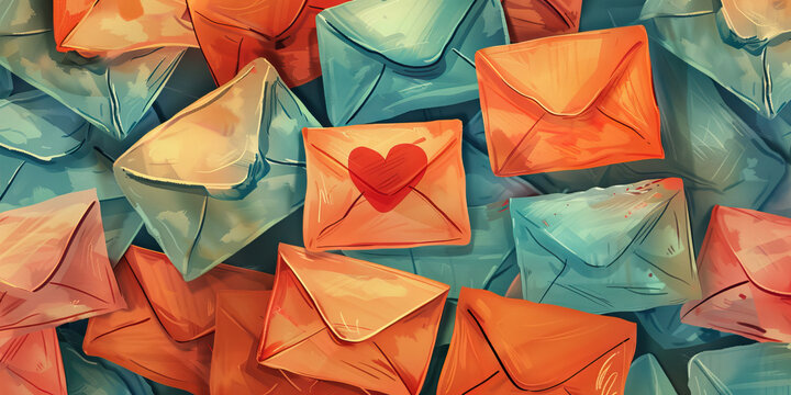 Love Letters: An image of handwritten love letters in pastel envelopes, symbolizing the timeless gesture of expressing love through words