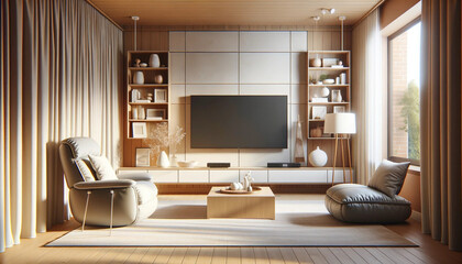 様々なインテリアで装飾したリビング