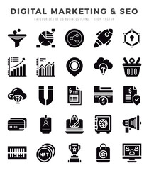 Digital Marketing & SEO Icon Bundle 25 Icons for Websites and Apps