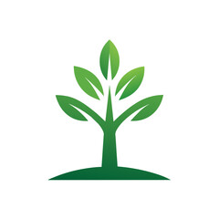 A tree icon logo, featuring a modern stylish shape 